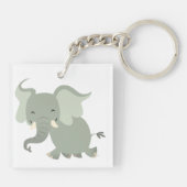 Porte-clés Porte - clé acrylique d'éléphant joyeux (Dos)
