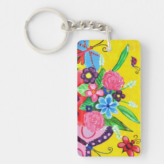 Porte-clés Porte - clé acrylique des papillons et des coccine (Devant)