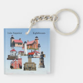 Porte-clés Porte - clé acrylique des phares du lac Supérieur (Dos)
