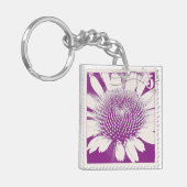 Porte-clés Porte - clé acrylique du confleur de timbre pourpr (Devant gauche)