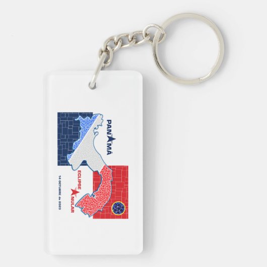 Porte-clés Porte - clé acrylique Eclipse annuel Panama (Dos)