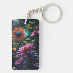 Porte-clés Porte - clé acrylique en fleurs cosmiques