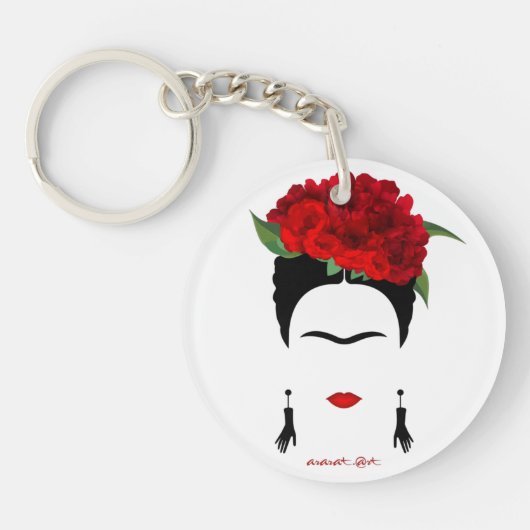 Porte-clés Porte - clé acrylique Frida Kahlo accessoires de p (Devant)
