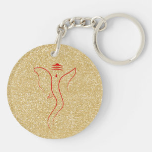 Porte-clés Porte - clé acrylique Ganesh Gold
