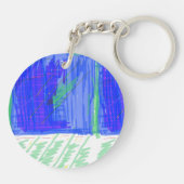 Porte-clés Porte - clé acrylique géométrique bleu (Dos)