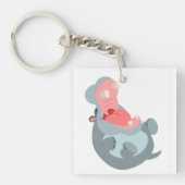 Porte-clés Porte - clé acrylique hippo de joli rire (Devant)