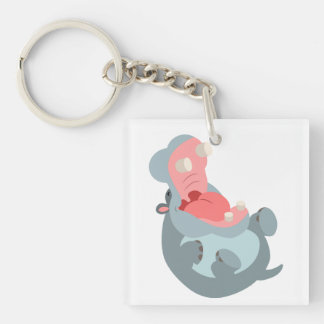 Porte-clés Porte - clé acrylique hippo de joli rire