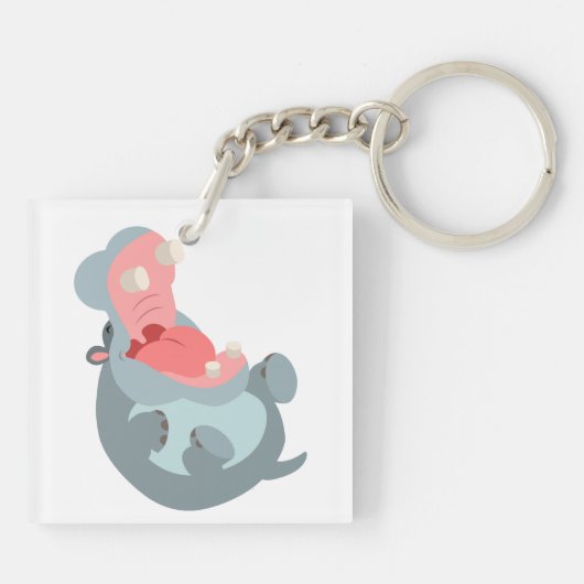 Porte-clés Porte - clé acrylique hippo de joli rire (Dos)
