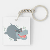 Porte-clés Porte - clé acrylique Hippo de natation mignon (Dos)