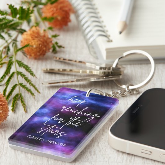 Porte-clés Porte - clé acrylique inspiré Nebula Galaxy (Devant droit)