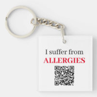 Porte - clé acrylique - Je souffre d'allergies QRC