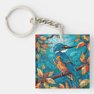 Porte-clés Porte - clé acrylique Kingfisher d'automne