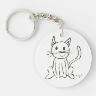 Porte-clés Porte - clé acrylique Kitty peint