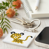 Porte-clés Porte - clé acrylique léopard doux caricature (Devant Droit)