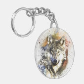 Porte-clés Porte - clé acrylique (loup) à double face (Devant gauche)