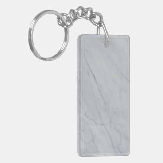 Porte-clés Porte - clé acrylique Marbre blanc pierre (Devant gauche)