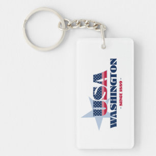 Porte-clés PORTE - CLÉ acrylique monogramme de l'État américa