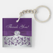 Porte-clés Porte - clé acrylique monogramme gris violet (Dos)