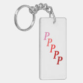 Porte-clés Porte - clé (acrylique) - Nom en rouge (Devant gauche)