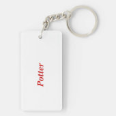 Porte-clés Porte - clé (acrylique) - Nom en rouge (Dos)