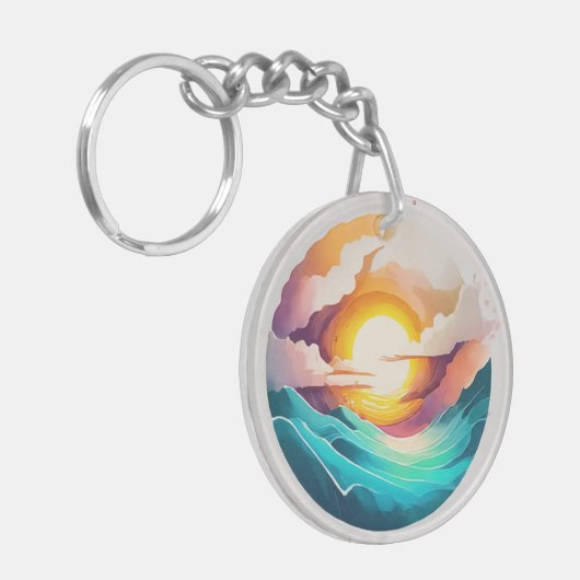 Porte-clés Porte - clé acrylique nuageux Eclipse (Devant gauche)