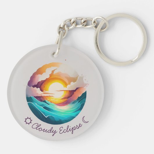 Porte-clés Porte - clé acrylique nuageux Eclipse (Dos)