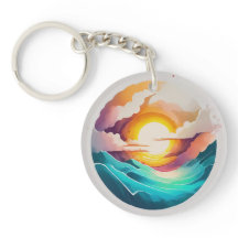 Porte - clé acrylique nuageux Eclipse