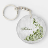 Porte-clés Porte - clé Acrylique Personnalisé Peacock Vert (Devant)