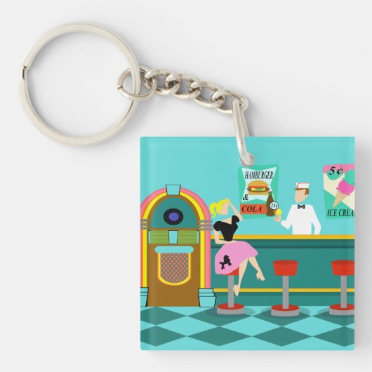 Porte-clés Porte - clé acrylique Retro Soda Fountain (Devant)