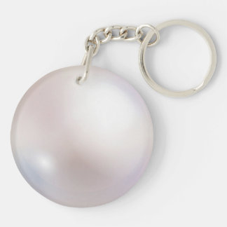 Porte-clés Porte - clé acrylique rond imprimé Faux Pearl