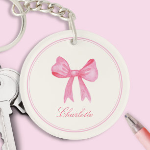 Porte-clés Porte - clé acrylique rose Coquette Bow