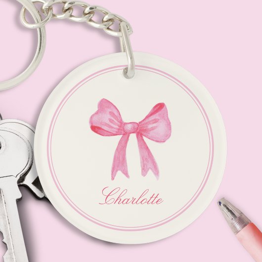 Porte-clés Porte - clé acrylique rose Coquette Bow