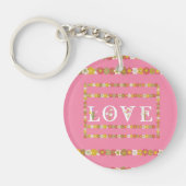 Porte-clés Porte - clé acrylique rose floral Monogram Rustic  (Devant)