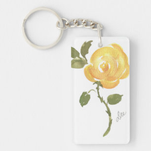 Porte-clés Porte - clé acrylique rose jaune
