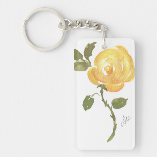 Porte-clés Porte - clé acrylique rose jaune (Devant)