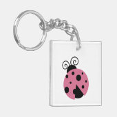 Porte-clés Porte - clé acrylique rose Ladybug (Devant gauche)
