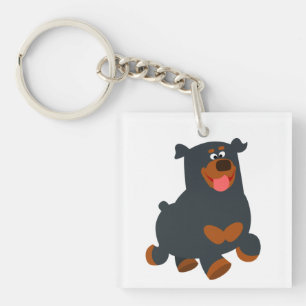 Porte-clés Porte - clé acrylique Rottweiler de dessin mou