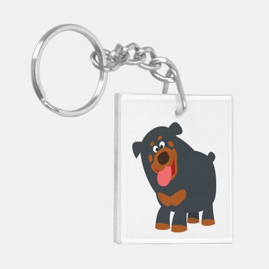 Porte-clés Porte - clé acrylique Rottweiler joli dessin (Devant gauche)