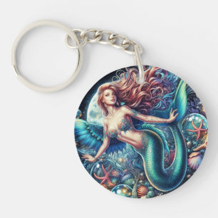 Porte-clés Porte - clé acrylique - Sirène sous la mer