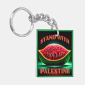 Porte-clés Porte - clé acrylique Solidarité avec la Palestine (Devant gauche)