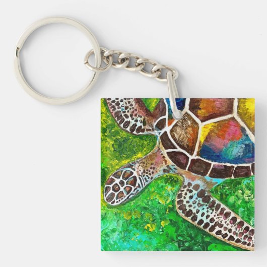 Porte-clés Porte - clé acrylique tortue (Devant)