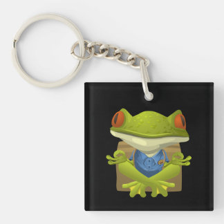 Porte-clés Porte - clé acrylique Yoga Frog