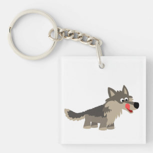 Porte-clés Porte - clé affamé d'acrylique de loup de bande