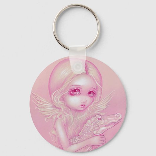 Porte-clés porte - clé "Albino Alligator Angel" (Recto)