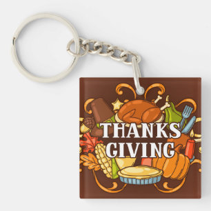 Porte-clés Porte - clé alimentaire du jour du bon thanksgivin