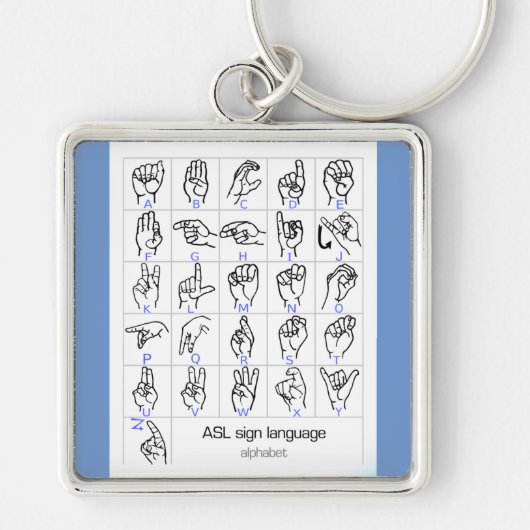 Porte-clés porte - clé ALPHABET DE LANGUE DE SIGNE (Devant)