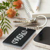 Porte-clés Porte - clé Ambigram "SATISFAIT" (Devant droit)