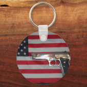 Porte-clés Porte - clé américain du drapeau et des armes à fe (Recto)