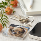 Porte-clés Porte - clé Amoureux des chiens customisé (Devant Droit)