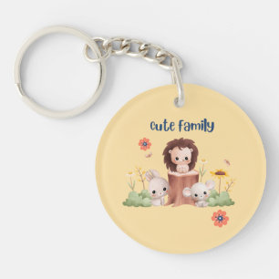 Porte-clés Porte - clé animal de famille mignon - Lion, lapin